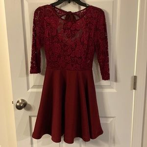 B Darlin burgundy dress